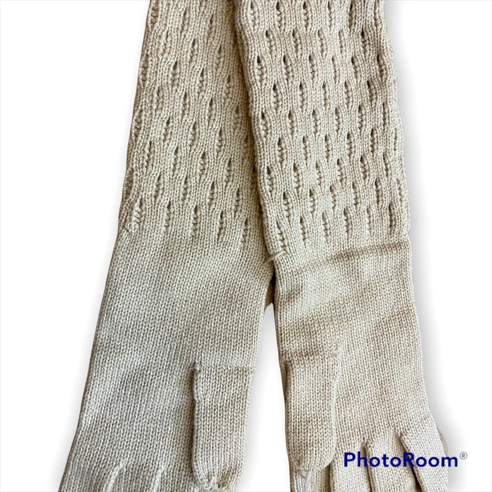 Loro Piana baby cashmere long pointelle gloves